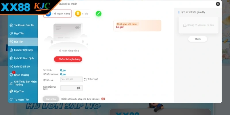 Điều kiện để rút tiền XX88